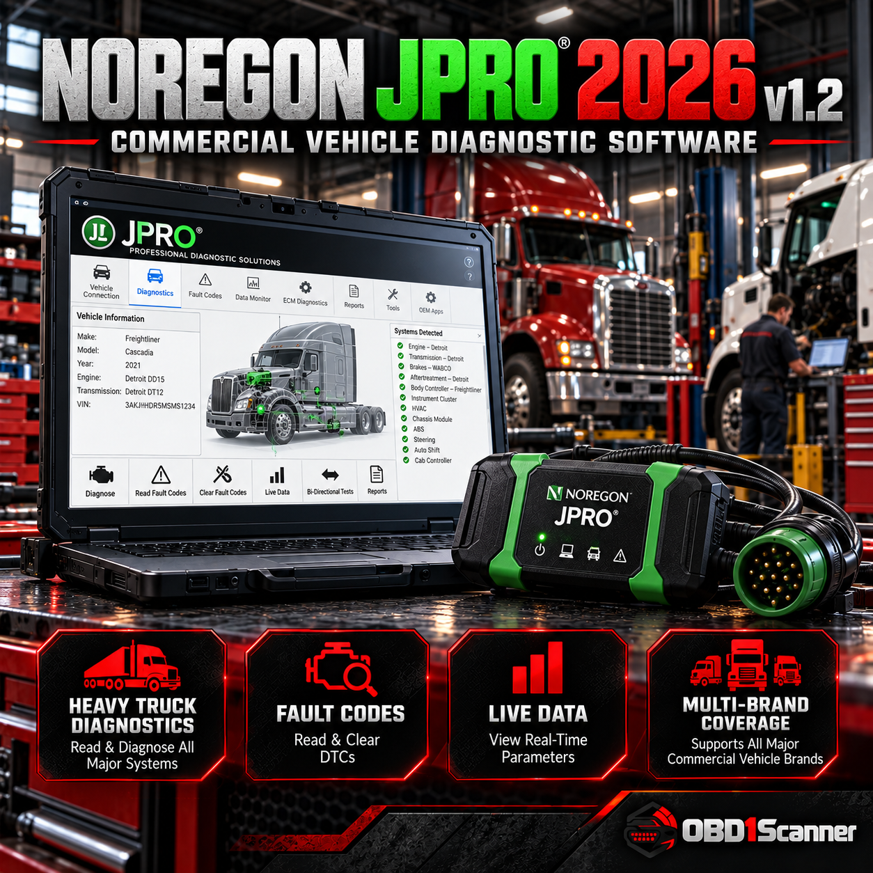 Noregon JPRO 2026 v1.2 – Commercial Vehicle Diagnostic Software